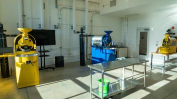 Yellow and Blue Coffee Machine